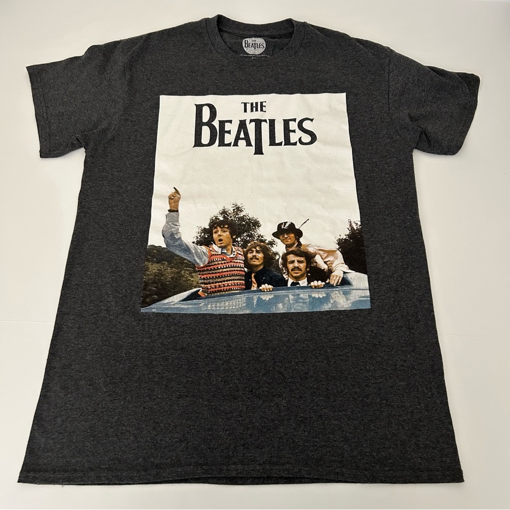 The Beatles Dark Heathered Grey Cotton Blend Crew Neck Size Med